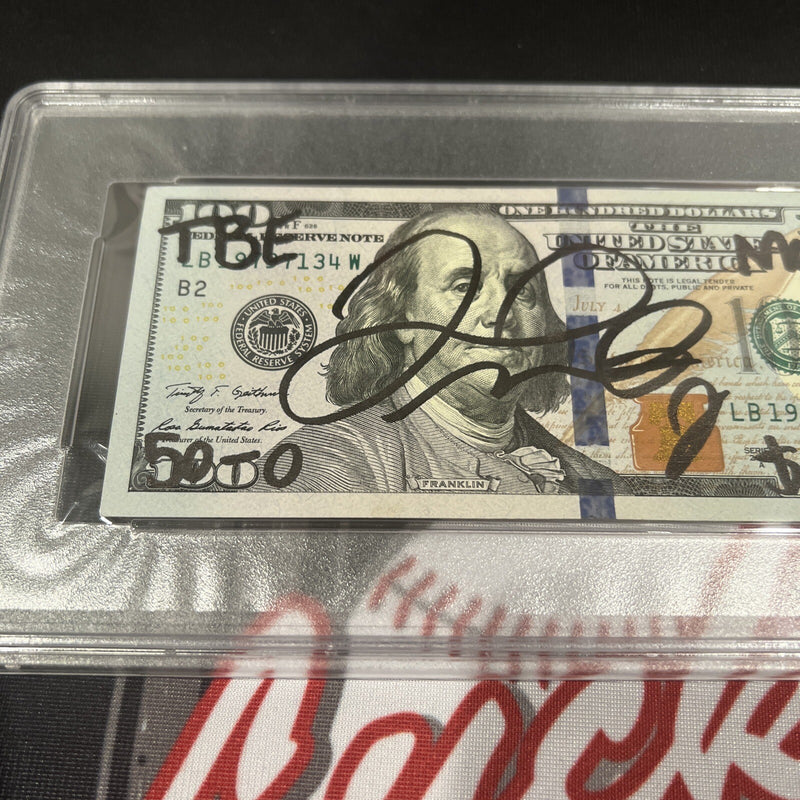 Floyd Mayweather Jr Signed $100 Bill with 4 Inscriptions PSA 10