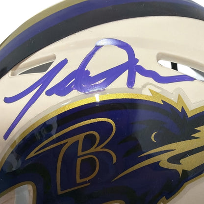 Terrell Suggs Signed Baltimore Ravens Throwback Mini Helmet