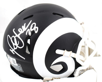Marshall Faulk Signed St. Louis Rams Flat Black Speed Mini Helmet