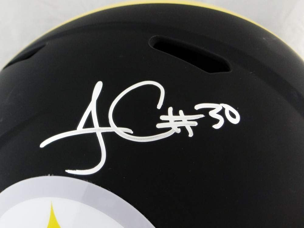 James Conner Autographed Pittsburgh Steelers Full Size Flat Black Helmet