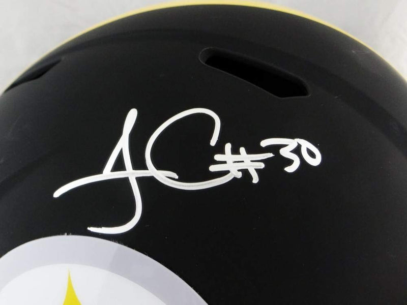 James Conner Autographed Pittsburgh Steelers Full Size Flat Black Helmet