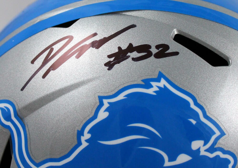 D'Andre Swift Signed Detroit Lions Full Size Speed Helmet - Black