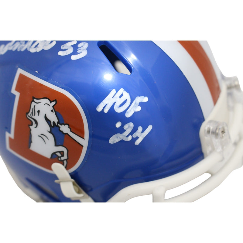 Randy Gradishar Signed Denver Broncos Throwback Mini Helmet (HOF Inscription)
