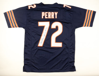 William Perry Autographed Chicago Bears Custom Blue Jersey