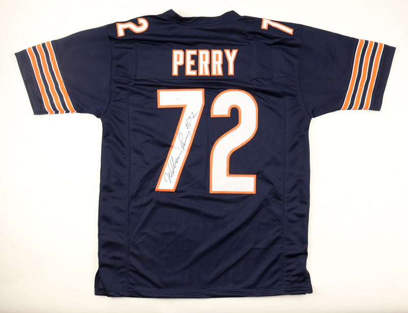 William Perry Autographed Chicago Bears Custom Blue Jersey