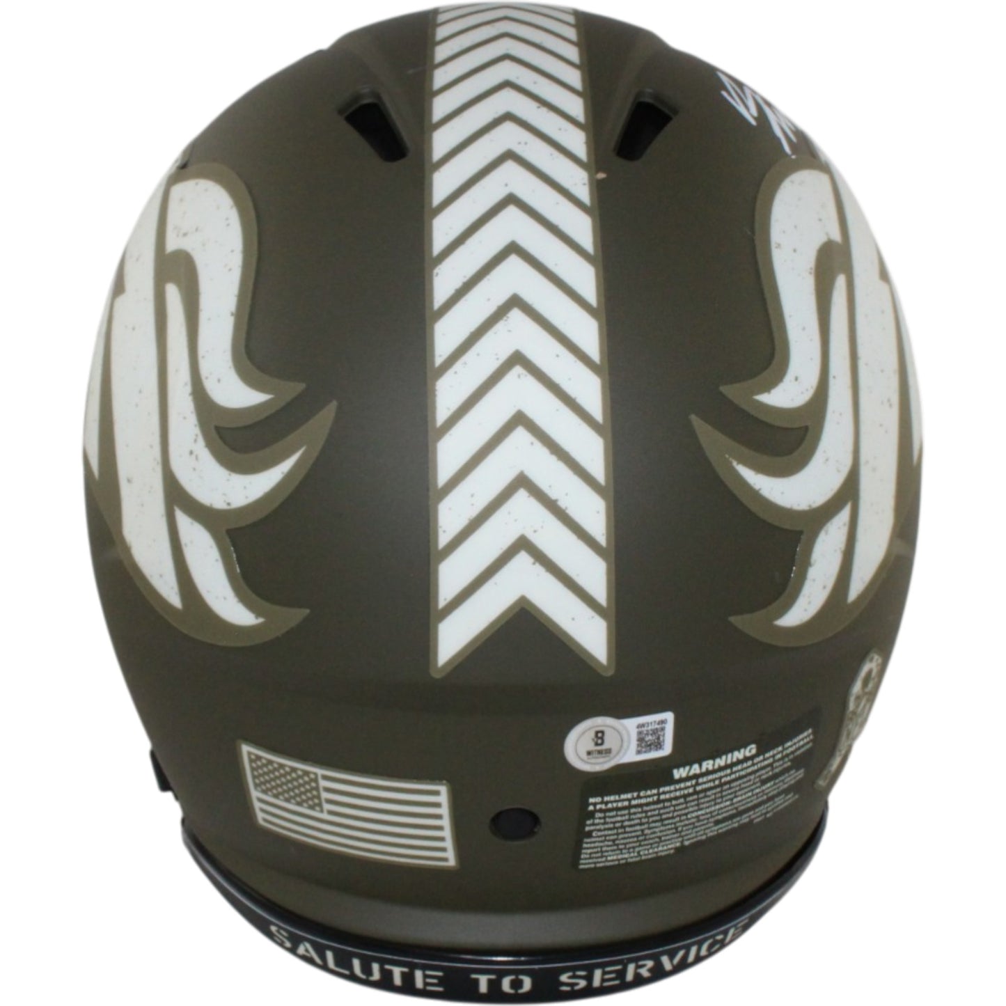 Bo Nix Denver Broncos Autographed Authentic Salute to Service Full Size Helmet