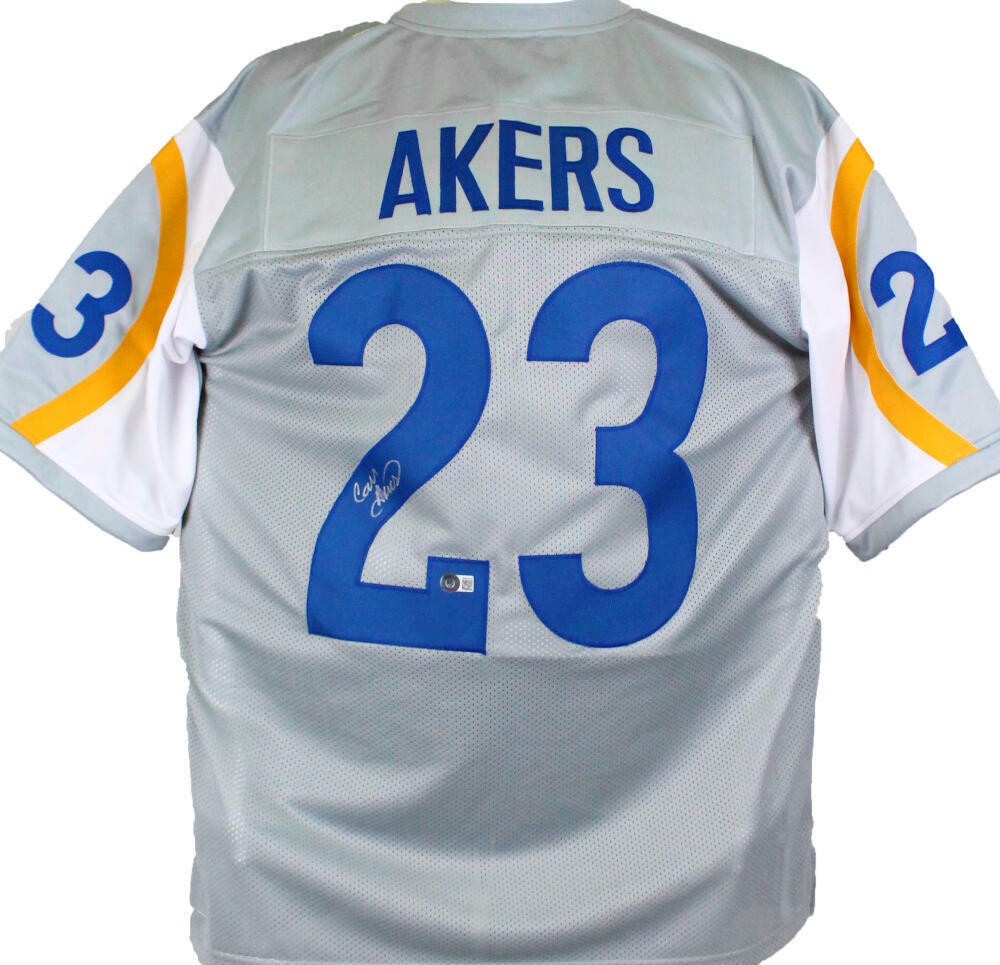 Cam Akers Signed Los Angeles Rams Grey Custom Jersey