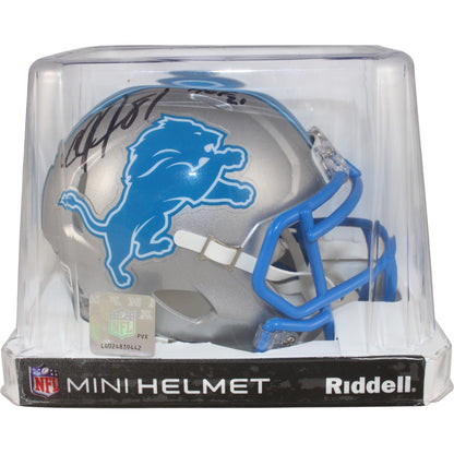 Calvin Johnson Detroit Lions Autographed Mini Helmet with "HOF" Inscription
