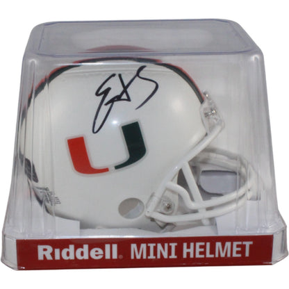 Edgerrin James Signed Miami Hurricanes VSR4 Mini Helmet Beckett