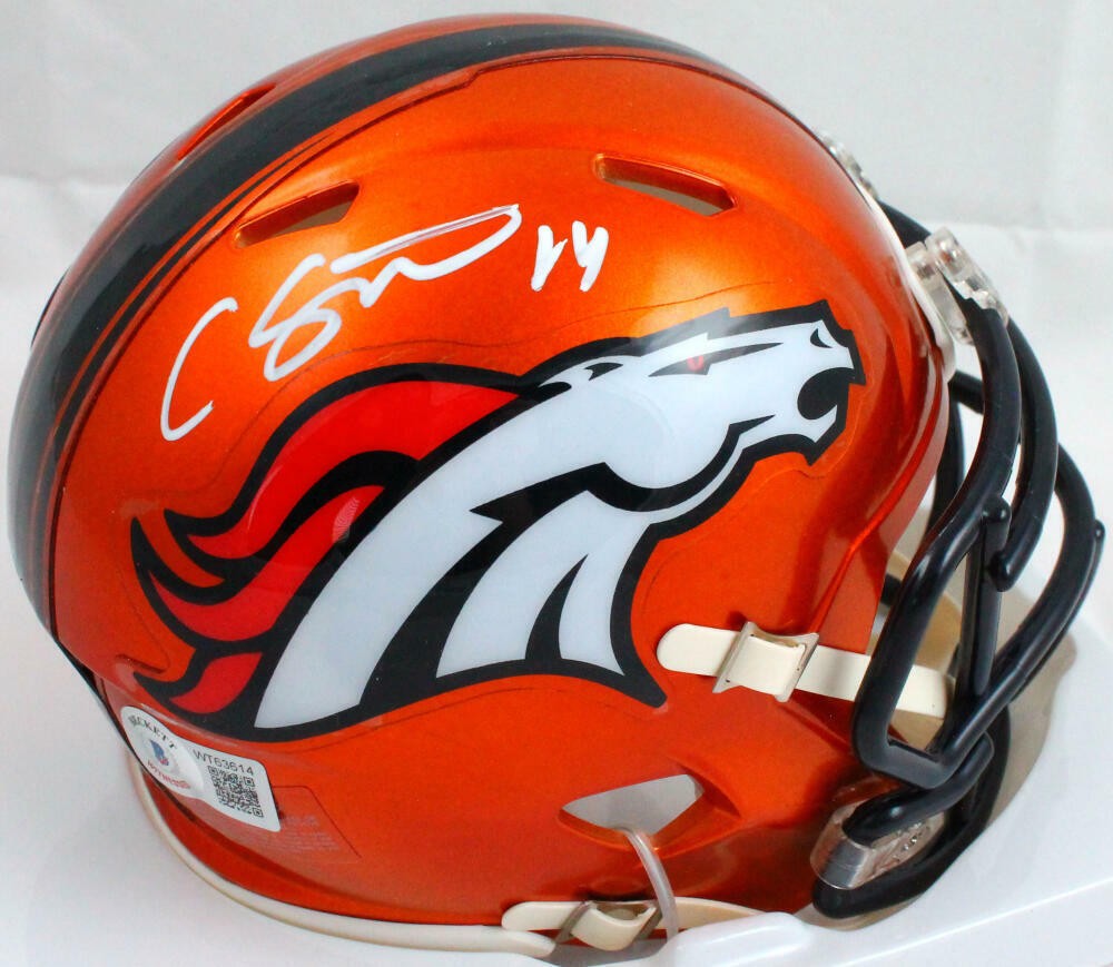 Courtland Sutton Signed Denver Broncos Flash Speed Mini Helmet