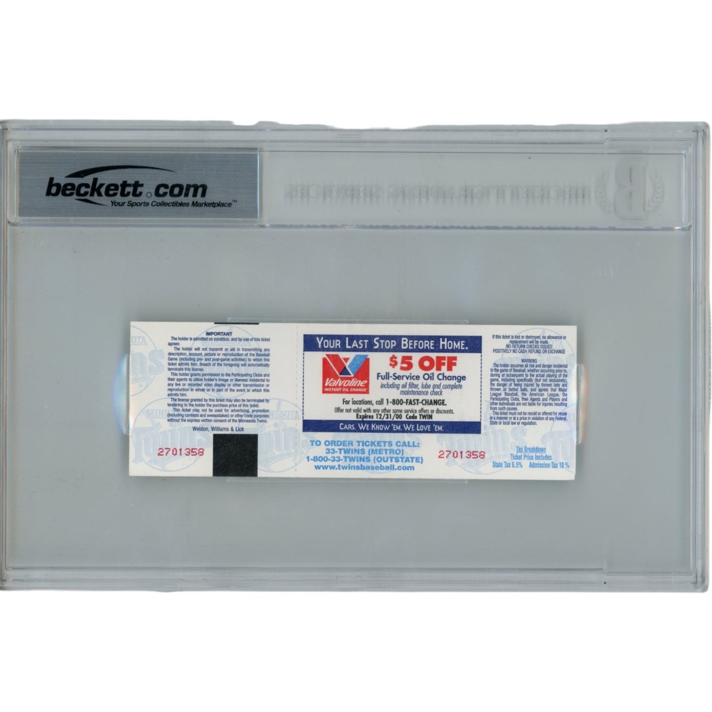 Cal Ripken Jr. Autographed 3000th Hit Ticket Stub (Baltimore Orioles)