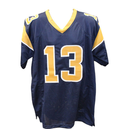 Kurt Warner Autographed St. Louis Rams Blue Custom Jersey Beckett