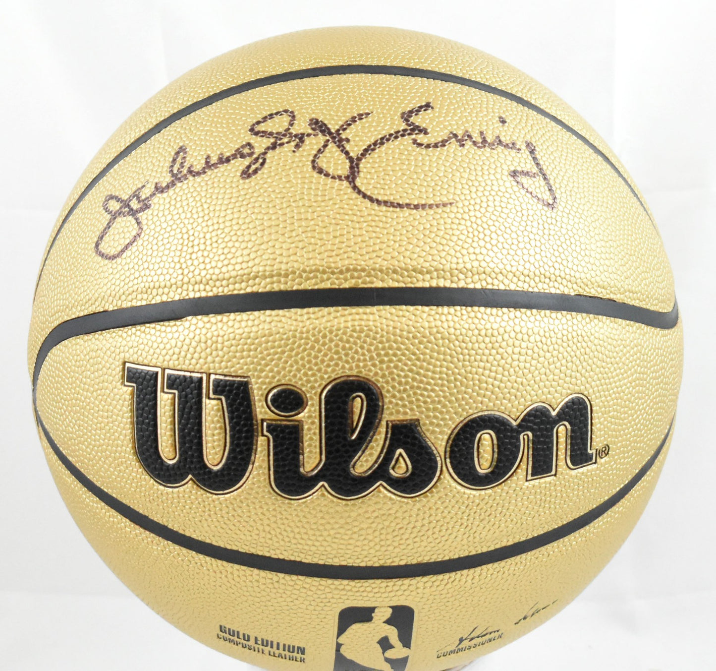 Julius Erving Signed NBA Wilson Gold Edition Basketball