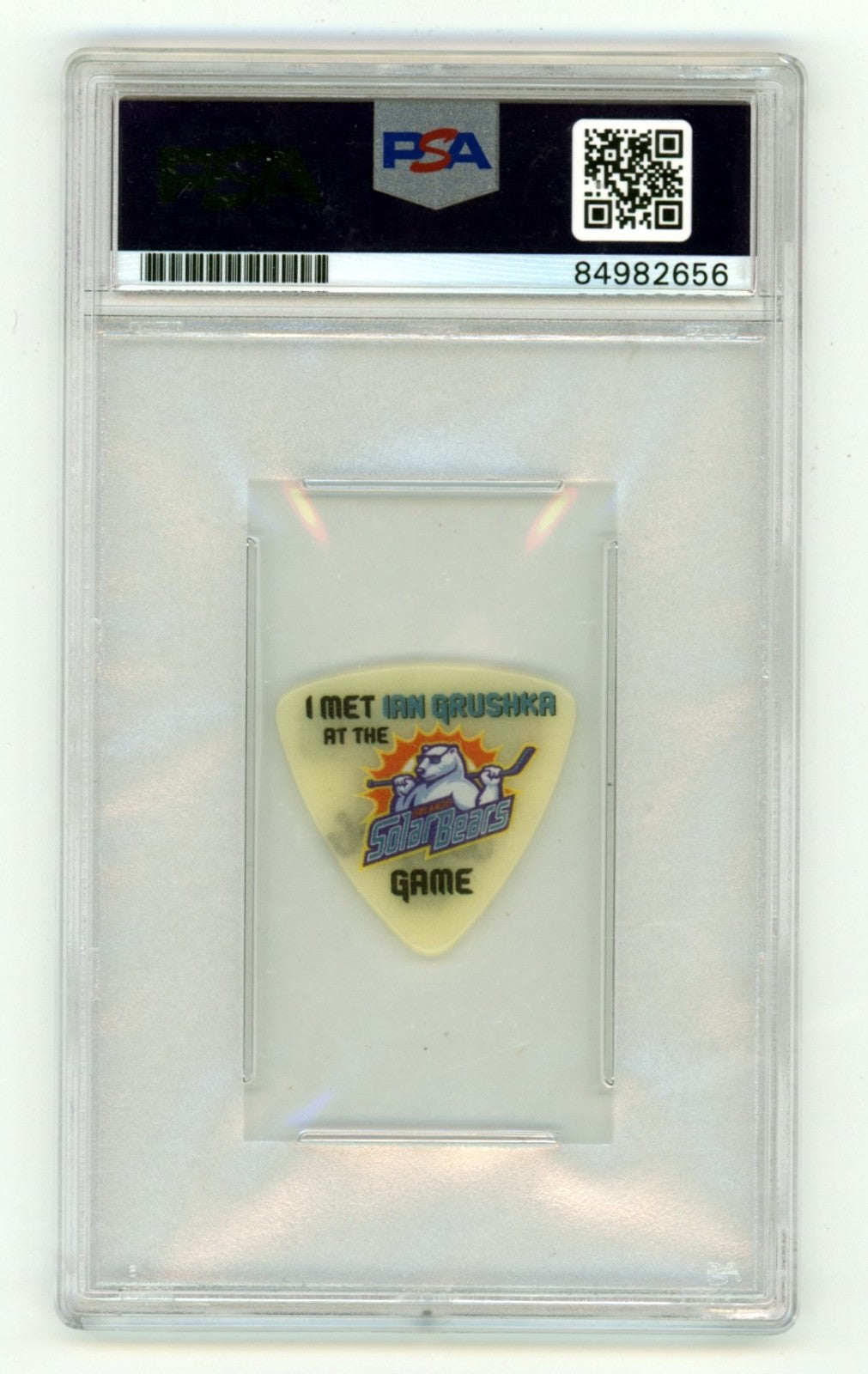 Ian Grushka Signed Orlando Solar Bears Guitar Pick