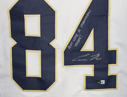 Cole Kmet Signed Notre Dame Style Jersey "Play Like a Champion" Beckett BAS