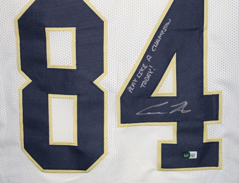 Cole Kmet Signed Notre Dame Style Jersey "Play Like a Champion" Beckett BAS