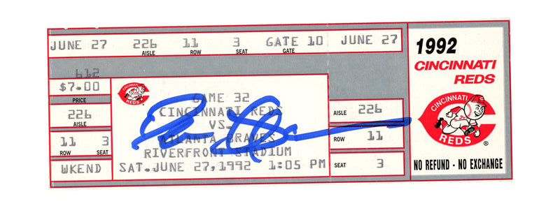 Deion Sanders Signed Atlanta Braves 1992 Game Ticket Stub (Beckett)