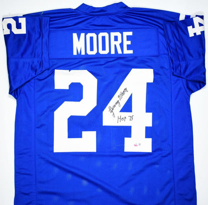Lenny Moore Autographed Baltimore Colts Custom Blue Jersey