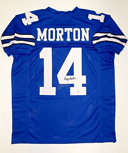 Craig Morton Signed Blue Custom Football Jersey