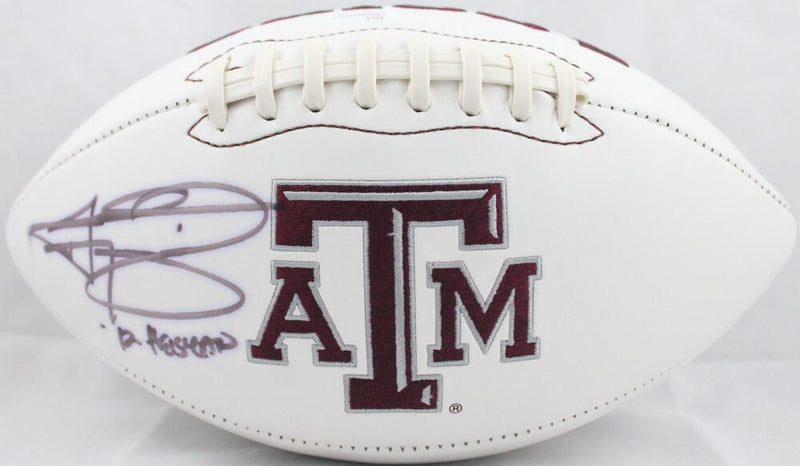 Johnny Manziel Signed Texas A&M Aggies Logo Football - Heisman Inscription