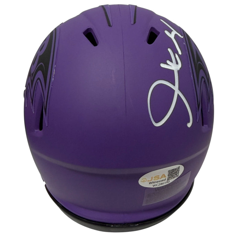Derrick Mason Autographed Baltimore Ravens Rave Mini Helmet JSA