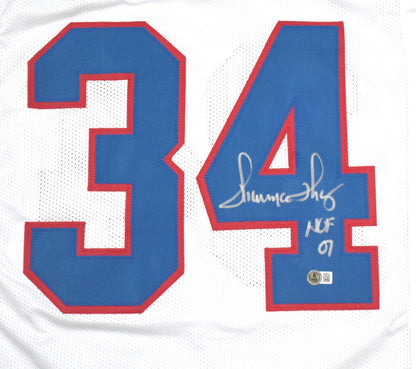 Thurman Thomas Autographed Buffalo Bills Custom White Jersey (HOF Inscription)