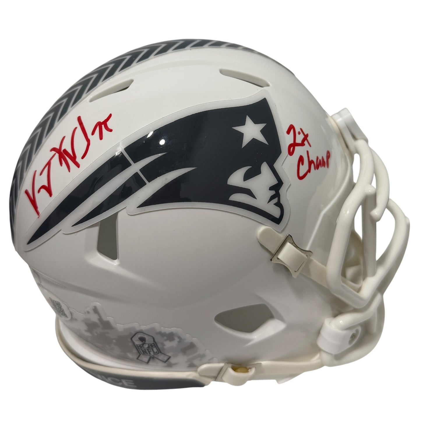 Vince Wilfork Signed New England Patriots Salute Mini Helmet "2x Champ"