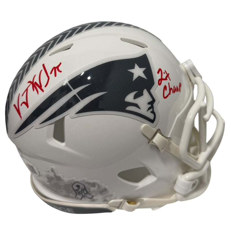 Vince Wilfork Signed New England Patriots Salute Mini Helmet "2x Champ"