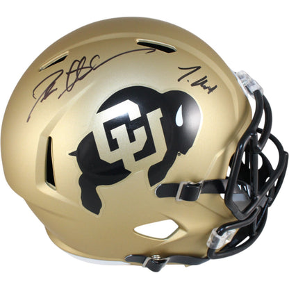 Travis Hunter & Deion Sanders Signed Colorado Buffaloes Full Size Helmet