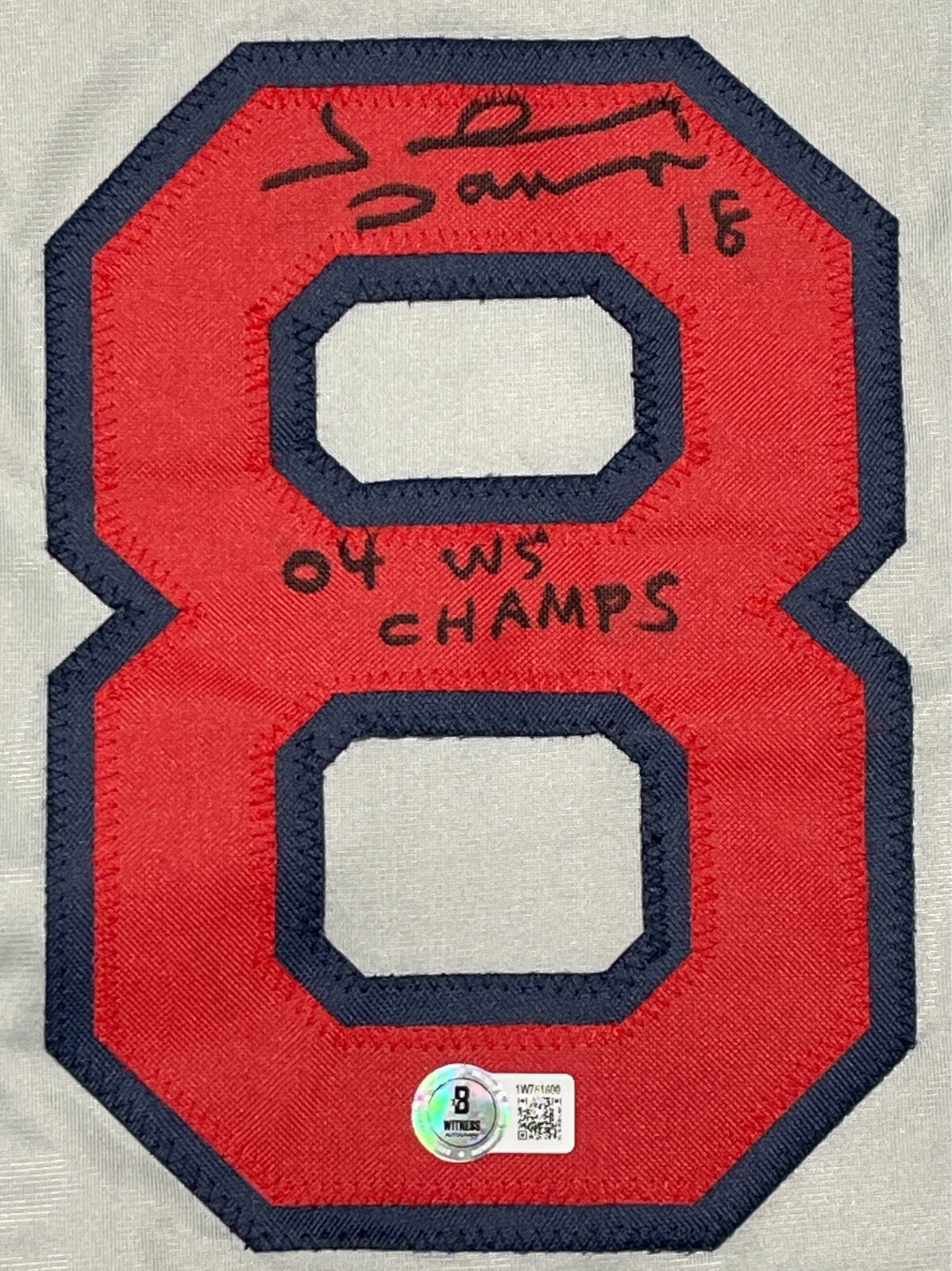 Johnny Damon Signed Boston Red Sox Custom Jersey (04 WS Champs)