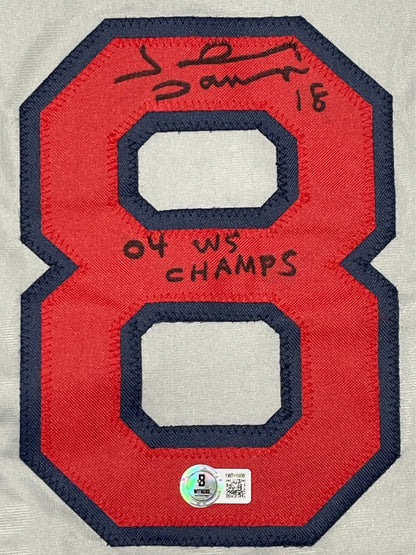 Johnny Damon Signed Boston Red Sox Custom Jersey (04 WS Champs)