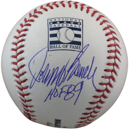 Johnny Bench Cincinnati Reds Autographed OML Baseball with "HOF" Inscription
