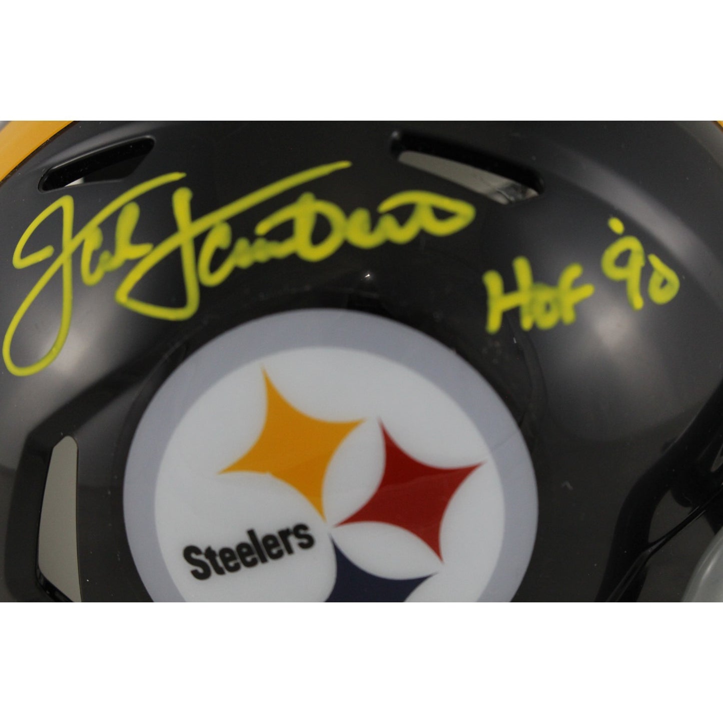 Jack Lambert Signed Pittsburgh Steelers Throwback Mini Helmet (HOF)