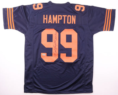 Dan Hampton Signed Chicago Bears Custom Jersey HOF 02 Beckett COA