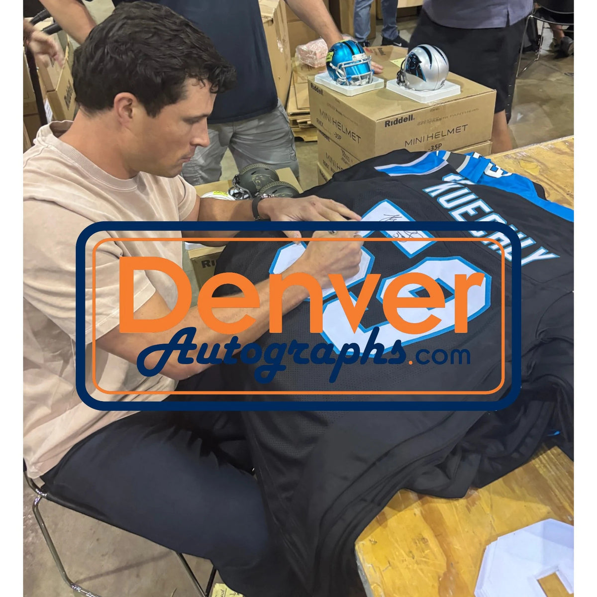 Luke Kuechly Autographed Black Jersey with HOF Inscription