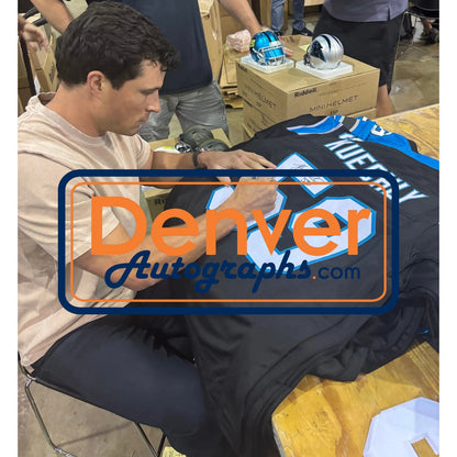 Luke Kuechly Autographed Black Jersey with HOF Inscription