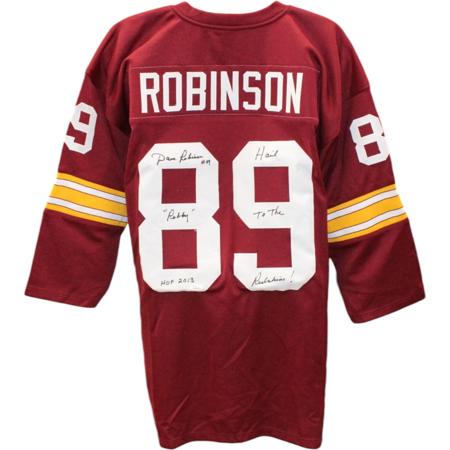 Dave Robinson Signed Custom Maroon Jersey with 3 Inscriptions (JSA)