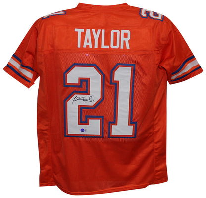 Fred Taylor Autographed Florida Gators Style Orange Custom Jersey