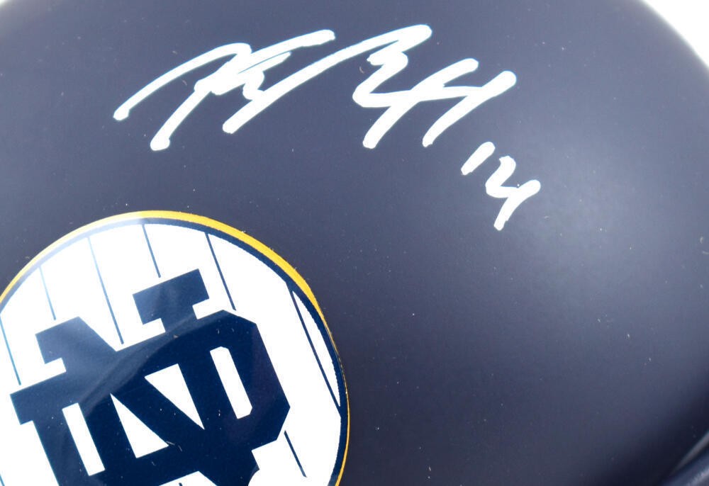 Kyle Hamilton Signed Notre Dame Fighting Irish Mini Helmet - Blue Alternate