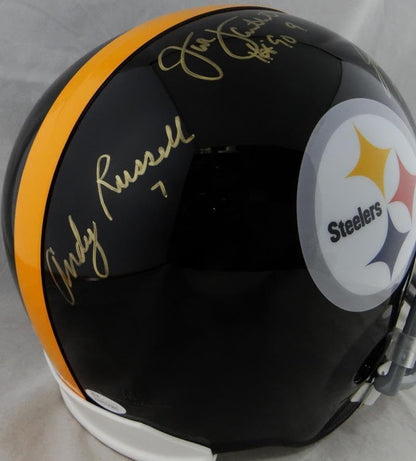 Jack Ham, Jack Lambert & Andy Russell Signed Steelers Full Size Helmet