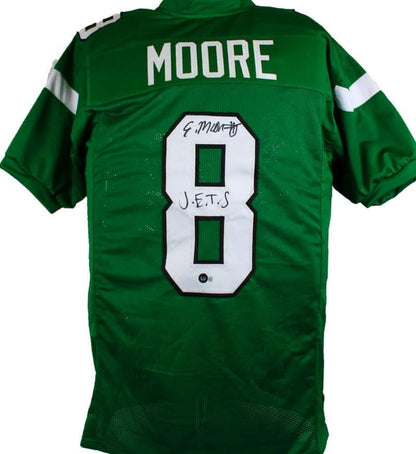 Elijah Moore Signed New York Jets Green Jersey with J.E.T.S Inscription