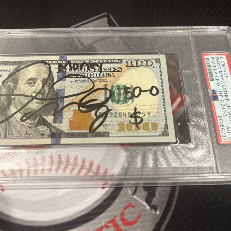 Floyd Mayweather Jr. Signed $100 Bill with 4 Inscriptions (PSA)