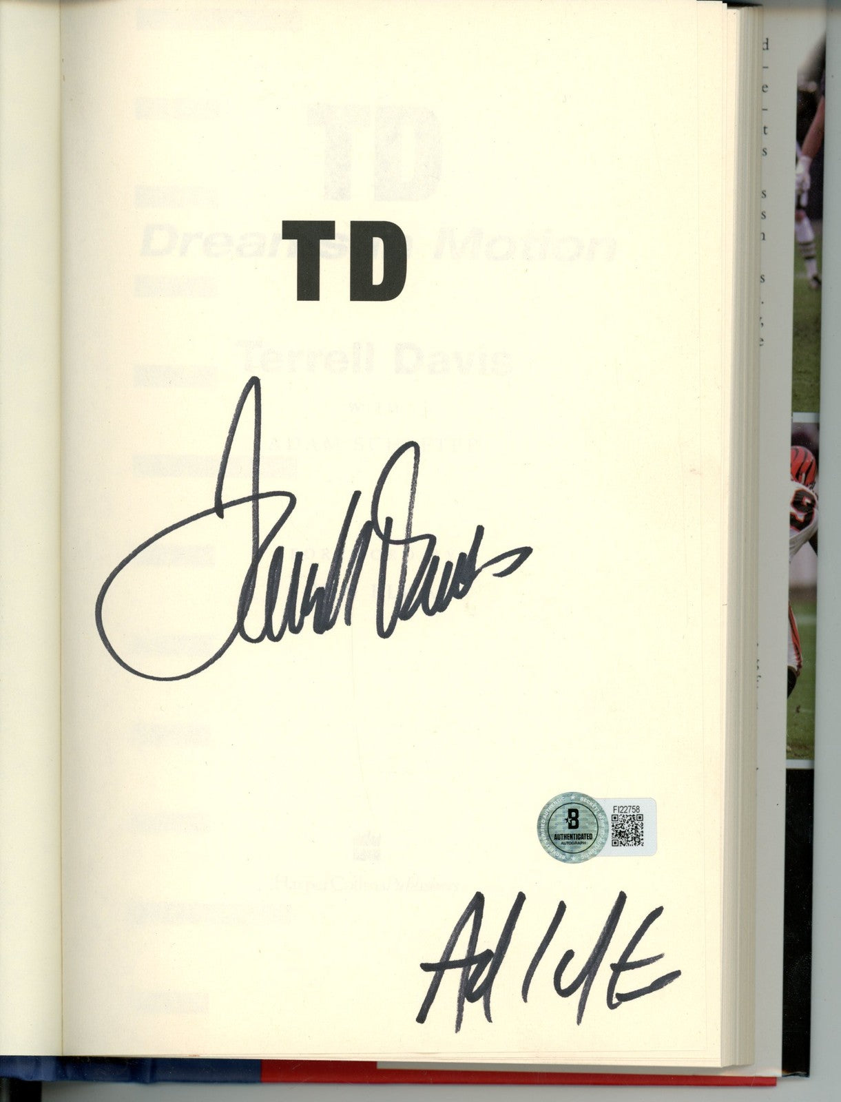 Terrell Davis & Adam Schefter Signed Denver Broncos Book