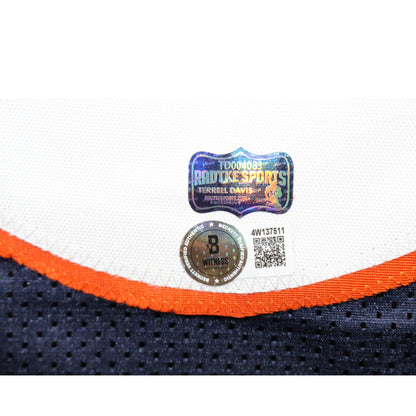 Terrell Davis Signed Blue Pro Style Jersey with "HOF" Inscription