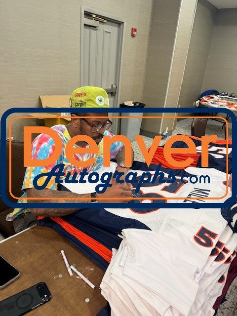 Von Miller Autographed White Pro Style Custom Jersey (Beckett Witnessed)