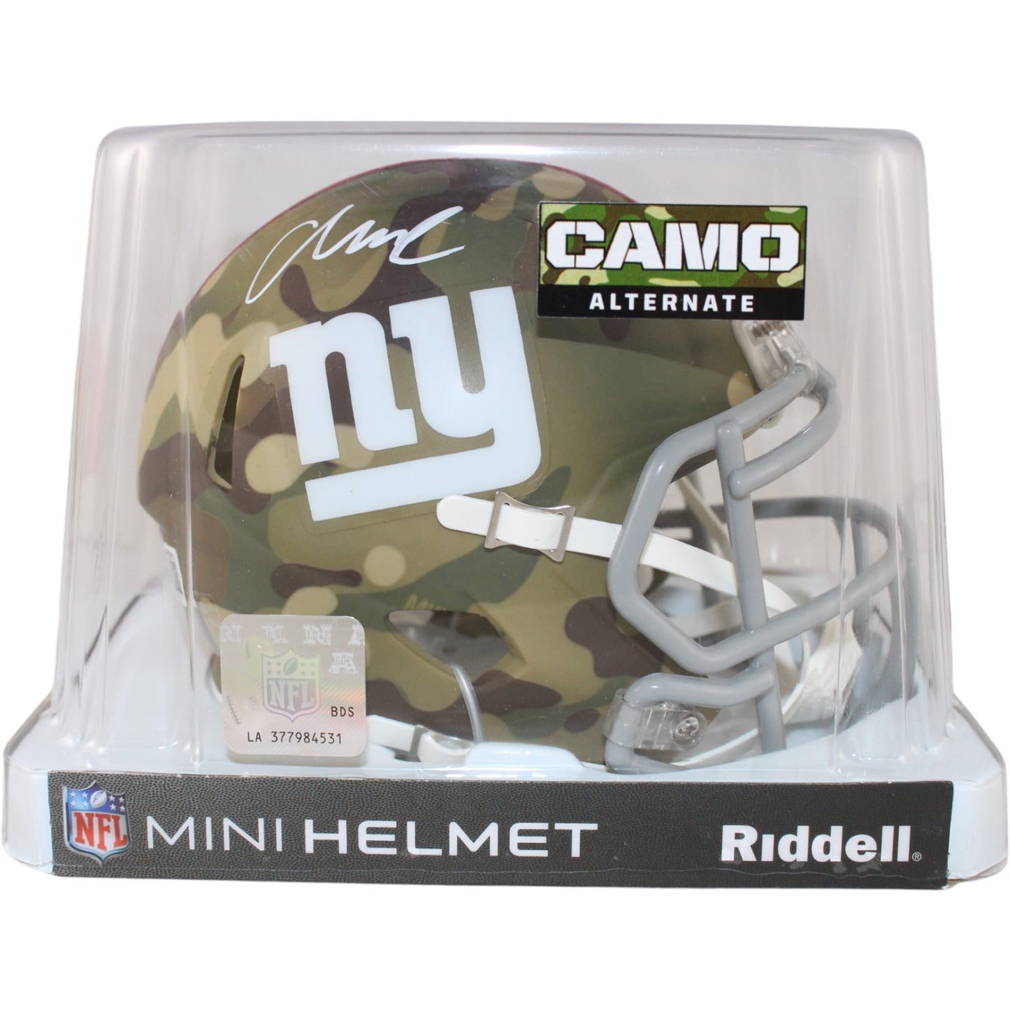 Abdul Carter New York Giants Signed Camo Mini Helmet (Beckett COA)