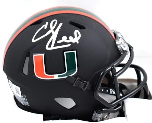 Ed Reed Signed Miami Hurricanes Nights Edition Mini Helmet