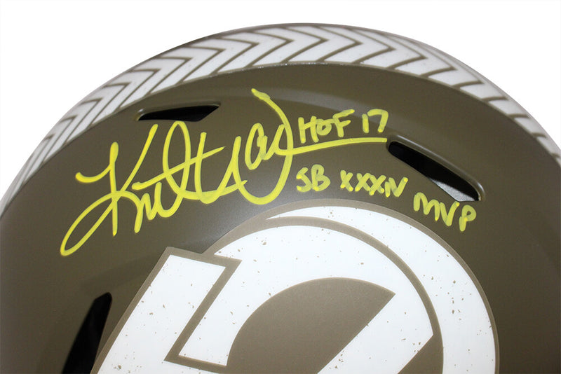 Kurt Warner Signed Los Angeles Rams Authentic Salute Full Size Helmet