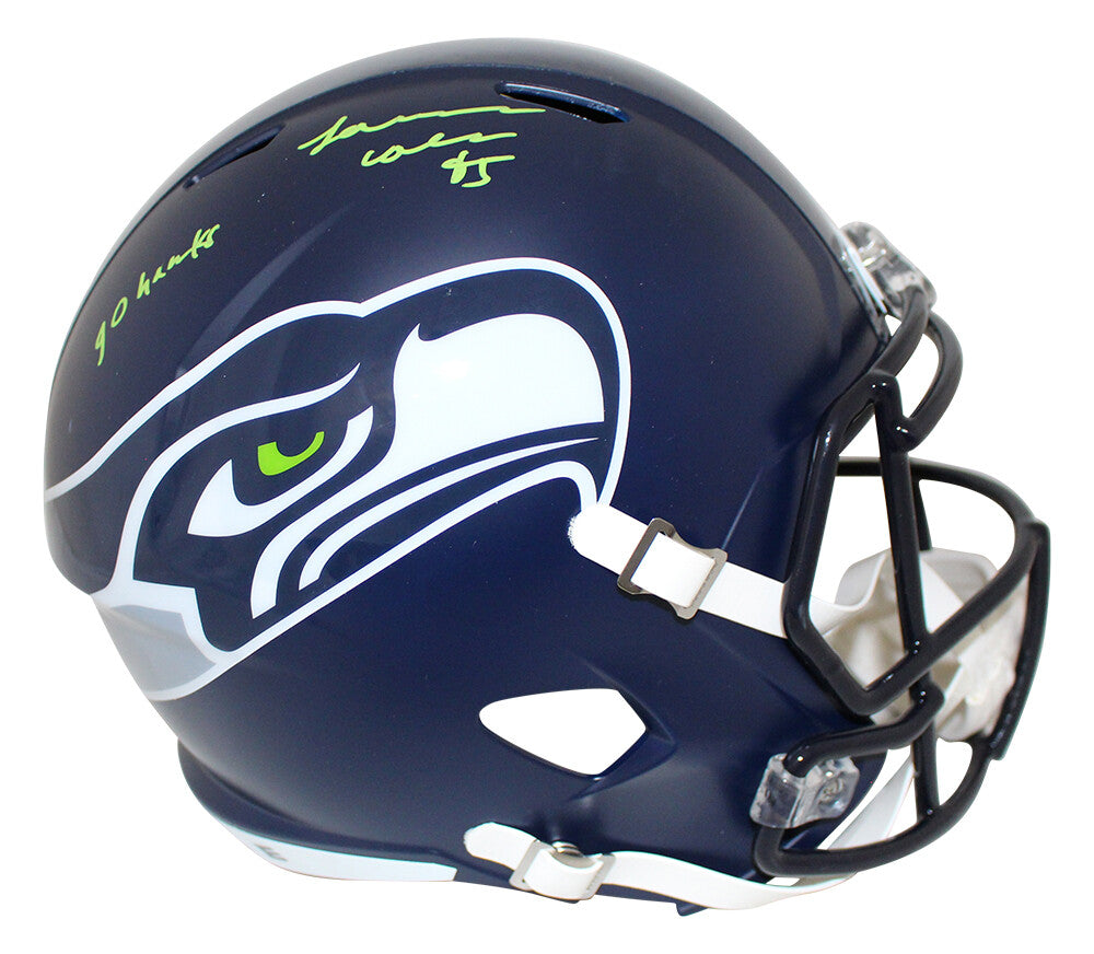LJ Collier Signed Seattle Seahawks Speed Replica Helmet "Go Hawks" JSA