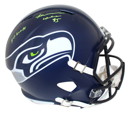 LJ Collier Signed Seattle Seahawks Speed Replica Helmet "Go Hawks" JSA